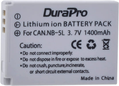 Set de 2 acumulatori NB-5L 1400 mAh cu incarcator cu display LCD pentru Canon NB-5L si Canon PowerShot SX230, SX220, S100, S110, SD700 is, SD790 is, SD800 is, SD850 is, SD870 is