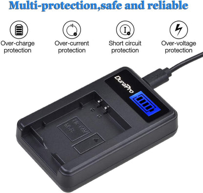 Set de 2 acumulatori NB-5L 1400 mAh cu incarcator cu display LCD pentru Canon NB-5L si Canon PowerShot SX230, SX220, S100, S110, SD700 is, SD790 is, SD800 is, SD850 is, SD870 is