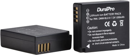 Set de 2 acumulatori DMW-BLE9 1200 mAh cu incarcator dublu cu ecran LCD si 3 moduri de incarcare Micro USB, USB C si USB incorporat, pentru Panasonic DMW-BLG10E Lumix DC TZ202 GX9 DC-LX100 II TZ101 TZ91 TZ81 GF6 GX7 GX80 LX100