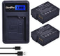 Set de 2 acumulatori DMW-BLC12 1400 mAh cu incarcator cu display LCD pentru Panasonic Lumix FZ1000, FZ200, FZ300, FZ330, FZ300K, G5, G6, G7