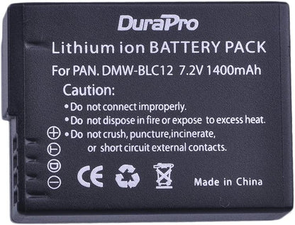 Set de 2 acumulatori DMW-BLC12 1400 mAh cu incarcator cu display LCD pentru Panasonic Lumix FZ1000, FZ200, FZ300, FZ330, FZ300K, G5, G6, G7