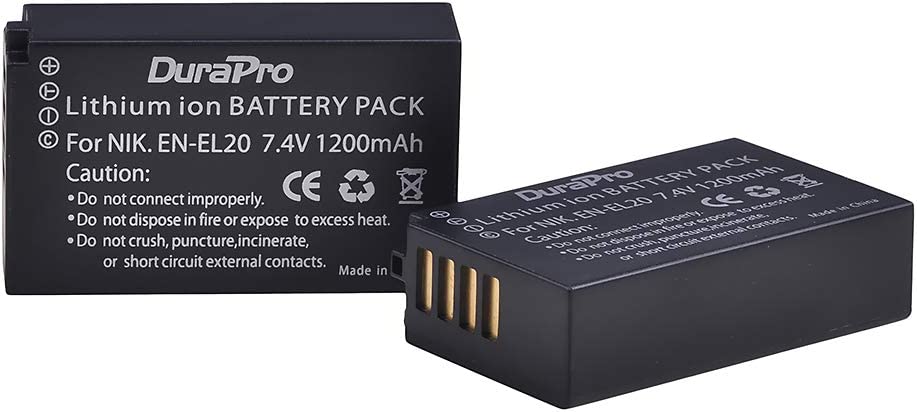 Set de 2 acumulatori EN-EL20 1200 mAh cu incarcator cu display LCD pentru Nikon EN-EL20, EN-EL20a, Nikon Coolpix P1000, Nikon 1 J1/1 J2/1 J3/1 S1/1 V3