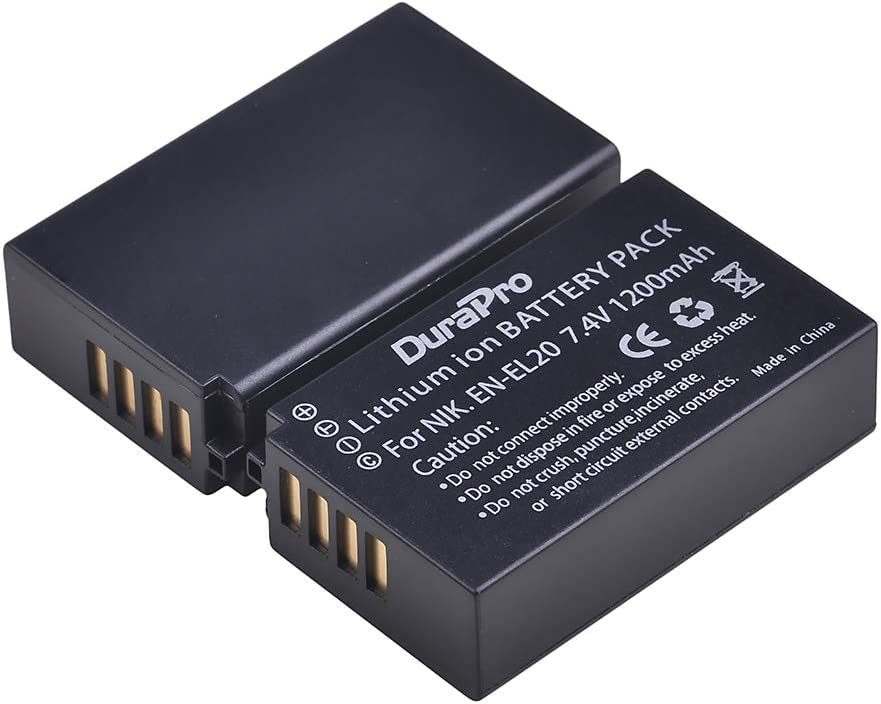 Set de 2 acumulatori EN-EL20 1200 mAh cu incarcator cu display LCD pentru Nikon EN-EL20, EN-EL20a, Nikon Coolpix P1000, Nikon 1 J1/1 J2/1 J3/1 S1/1 V3