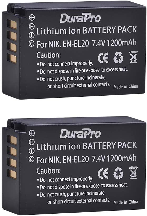Set de 2 acumulatori EN-EL20 1200 mAh cu incarcator cu display LCD pentru Nikon EN-EL20, EN-EL20a, Nikon Coolpix P1000, Nikon 1 J1/1 J2/1 J3/1 S1/1 V3