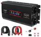 Invertor de tensiune 12-230 V, auto, 1500 W/ 3000W (varf), cu ecran LCD, 2 prize si 1 USB, cu adaptor priza auto si sigurante de rezerva
