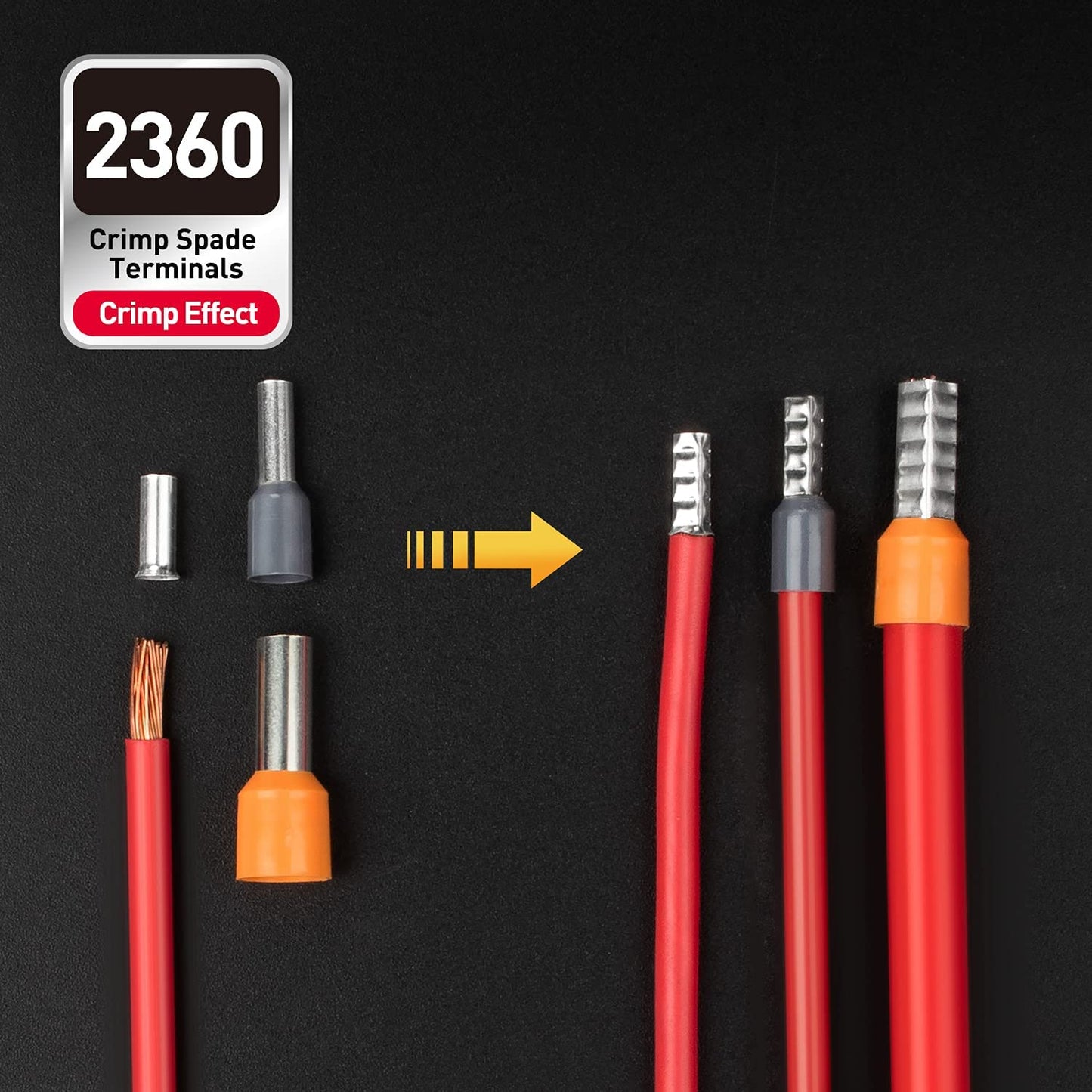 Set cleste sertizare pini conectori cu 1350 terminale conductori 0,5-10 mm², 24 de tipuri, profesional, cu cutie de depozitare si transport