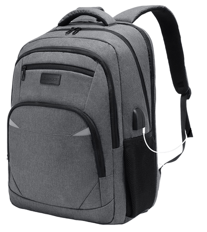 Ghiozdan laptop, rucsac rezistent la apa cu 4 compartimente, 15,6 inch, cu port USB si mufa jack extern, buzunare laterale, bretele captusite, pentru laptop, tableta, dosar