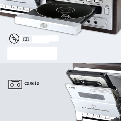 Pick-up stereo cu Bluetooth, Radio FM, Casetofon, USB, card SD, CD, Vinyl 33/45/78 RPM, 7"/10"/12", iesire RCA, difuzor incorporat, intrare AUX