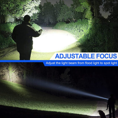 Lanterna tactica profesionala LED cu 10000 lumeni, baterie 4800 mAh, functie powerbank, reincarcabila USB, 5 moduri iluminare, impermeabil IP65, din aliaj de aluminiu