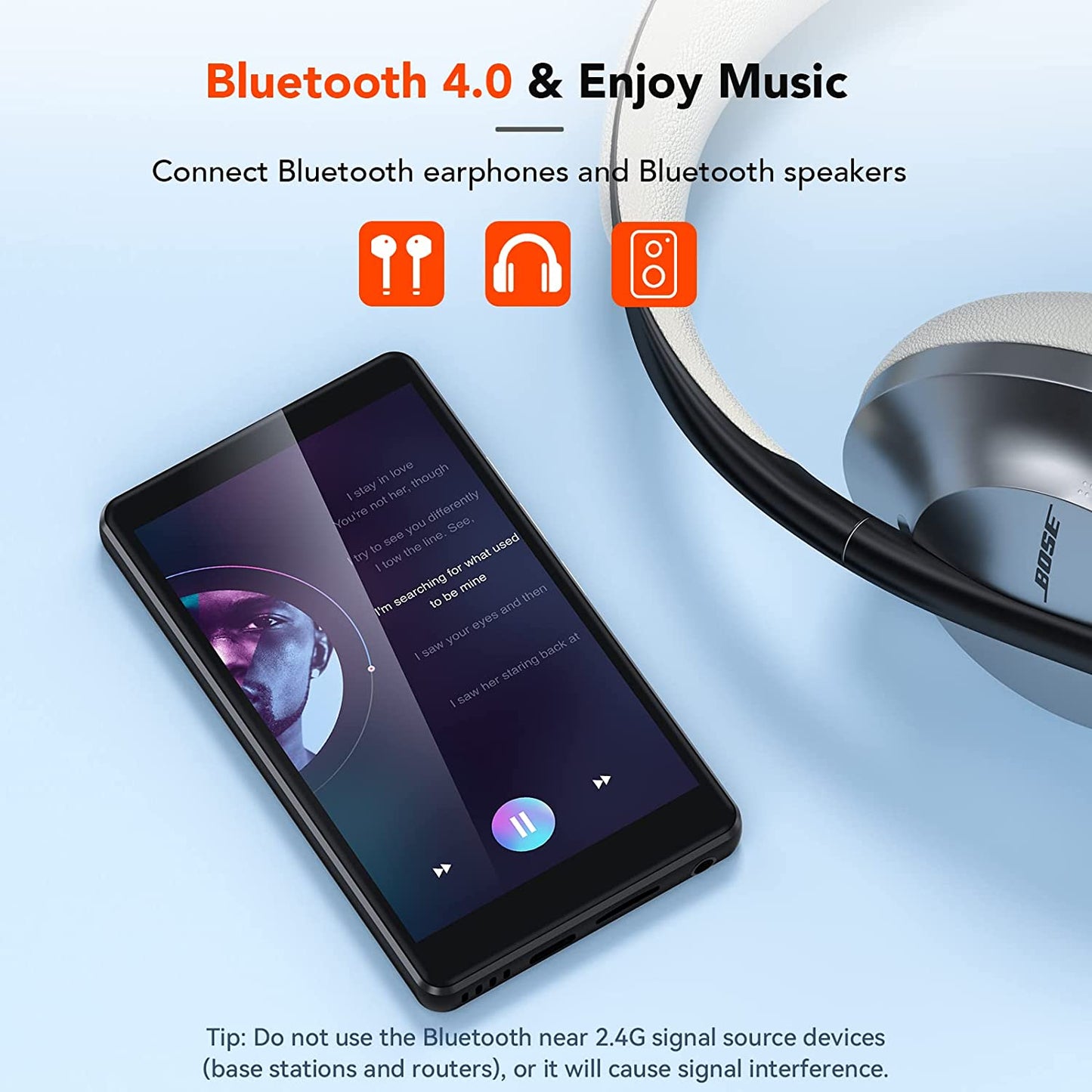 MP4 player WiFi 16 Gb cu camera de 5 megapixeli si touchscreen 4 inch, Bluetooth, cu Android, accepta aplicatii, Spotify, browser, suporta card pana la 128 GB