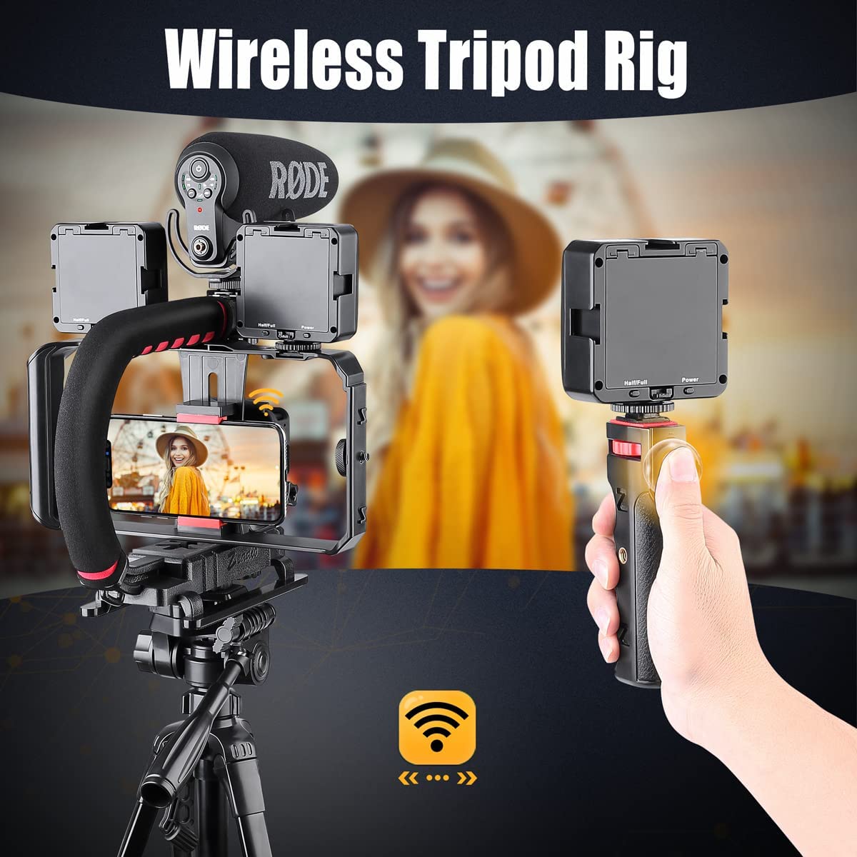 Stabilizator imagine cu cadru video rig pentru smartphone, in forma de U, multifunctional, pentru camera de actiune, DSLR, smartphone, camera video, camera foto Canon, Nikon, Sony, Panasonic, Pentax, Olympus