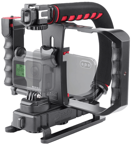Stabilizator imagine cu cadru video rig pentru smartphone, in forma de U, multifunctional, pentru camera de actiune, DSLR, smartphone, camera video, camera foto Canon, Nikon, Sony, Panasonic, Pentax, Olympus
