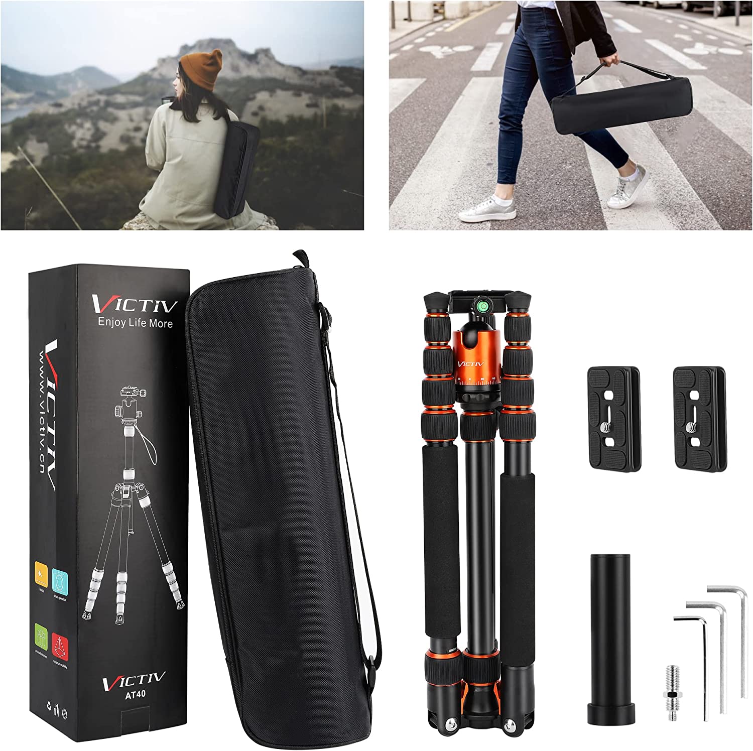 Trepied 2 in 1 monopied cu cap bila 360°, 59-195 cm (205 cm monopied), incarcare maxima 10 kg, cu 2 placute eliberare rapida, din aluminiu, cu geanta de transport