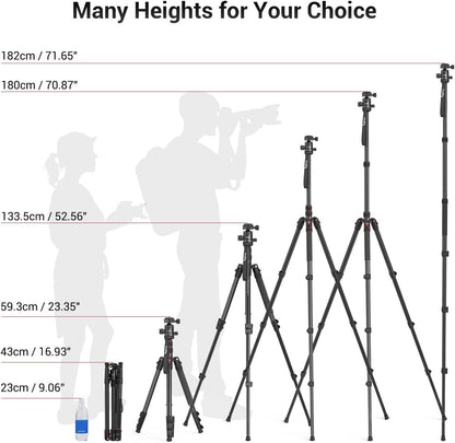 Trepied 2 in 1 monopied 59-180 cm, cu cap bila 360°, 3 suruburi mama 1/4", placa cu eliberare rapida si suport telefon, sarcina utila 15 kg, Smallrig