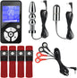 Set 2 dop anal si 4 inele penis cu electrostimulare, butt plug cu telecomanda, 8 moduri si 20 de intensitati, jucarii sexuale pentru barbati si femei