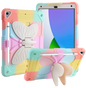 Husa compatibila cu iPad 10.2" generatia 9/8/7, 2021/2020/2019, cu suport pix, rezistenta la socuri, robusta, cu suport stil fluture, pentru copii
