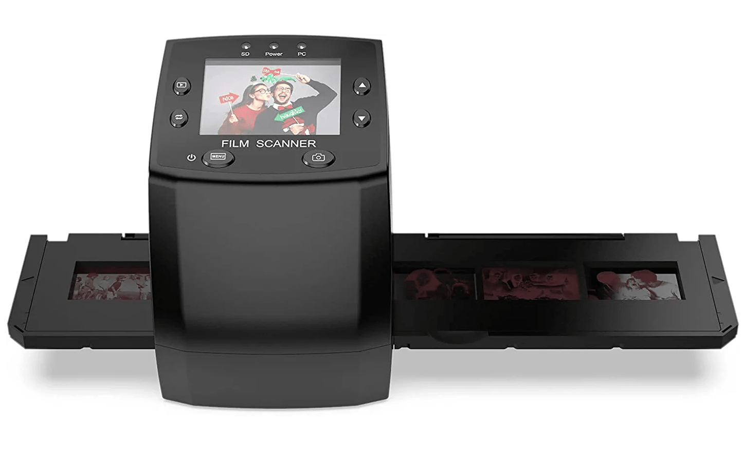 Scanner de film si diapozitive 35 mm / 135, converteste in JPEG digital, de rezolutie inalta 1800 DPI, cu display LCD 2,4 inch, iesire TV si USB