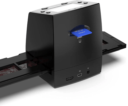 Scanner de film si diapozitive 35 mm / 135, converteste in JPEG digital, de rezolutie inalta 1800 DPI, cu display LCD 2,4 inch, iesire TV si USB