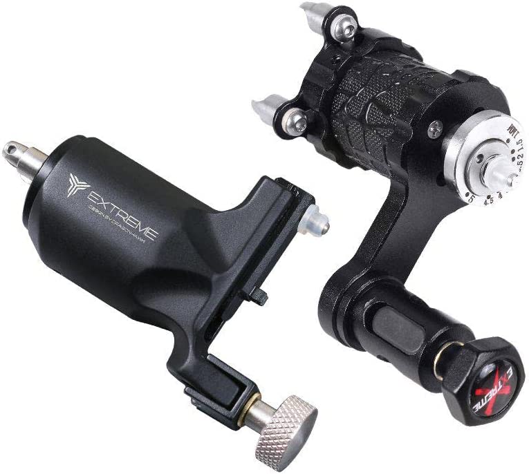 Set de 2 masini de tatuat cu sursa de alimentare, pedala, masini de tatuat rotative DragonHawk Extreme V2