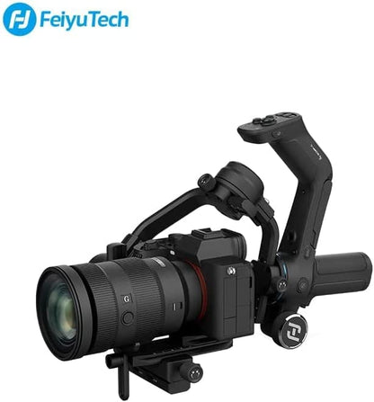 Stabilizator gimbal profesional cu 3 axe, pentru camera DSLR si Mirrorrless, placuta eliberare rapida Arca, sarcina maxima 2.5 kg, rotire 320°, FeiyuTech SCORP-C