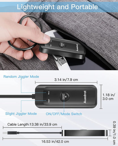Mouse jiggler USB cu 2 moduri de miscare a cursorului, Plug & Play, cu buton pornit/oprit, fara driver