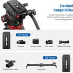 Trepied video 89 cm-189cm, profesional, cu cap fluid si placuta metalica cu eliberare rapida, cu pivotare 360° si inclinare +90°/-75°, greutate maxima suportata 8 kg, pentru Camera Video, Camera DSLR, Camcoder, Gimbal Manfrotto