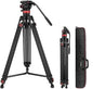 Trepied video 89 cm-189cm, profesional, cu cap fluid si placuta metalica cu eliberare rapida, cu pivotare 360° si inclinare +90°/-75°, greutate maxima suportata 8 kg, pentru Camera Video, Camera DSLR, Camcoder, Gimbal Manfrotto