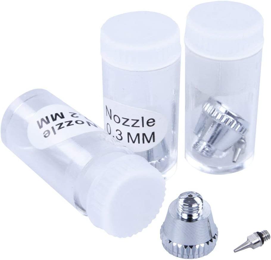Set pistol aerograf cu duze de 0.2, 0.3, 0.5mm, furtun, tije de curatare, pipete, Timbertech ABPST0