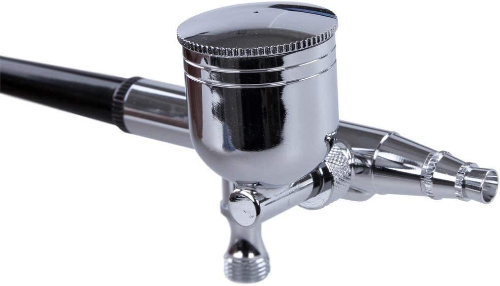 Set 2 aerografe cu duze de 0.2, 0.3, 0.5 mm, pipete, furtun, rezervor de 7 ml si rezervor de 22 ml, cu tije de curatare, Timbertech