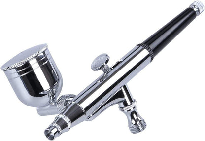 Set 2 aerografe cu duze de 0.2, 0.3, 0.5 mm, pipete, furtun, rezervor de 7 ml si rezervor de 22 ml, cu tije de curatare, Timbertech