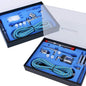 Set 2 aerografe cu duze de 0.2, 0.3, 0.5 mm, pipete, furtun, rezervor de 7 ml si rezervor de 22 ml, cu tije de curatare, Timbertech