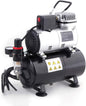 Compresor pentru aerograf cu regulator si filtru, 0-4 bar, cu ventilator de racire, fara ulei, cu manometru, silentios, Timbertech ABPST08