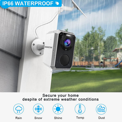 Camera de supraveghere WiFi cu panou solar, HD 1296P, nightvision, detectie de miscare PIR, impermeabila IP66, sunet bidirectional, alarma, control prin aplicatie