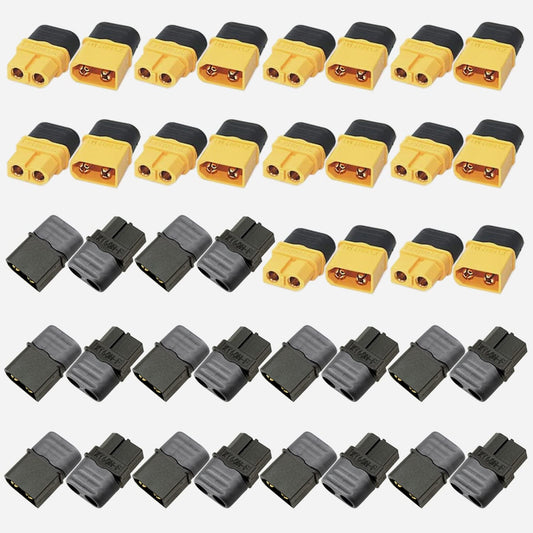 Set 20 mufe XT60 mama-tata, conectori pentru acumulatori LiPo, cu protectie, pentru masinuta RC, diverse aplicatii