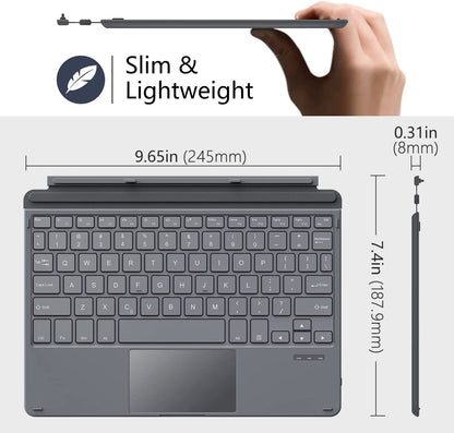 Tastatura Bluetooth compatibila cu Surface Go 3 2021/Surface Go 2 2020/Surface Go 2018, wireless, cu acumulator incorporat, gri