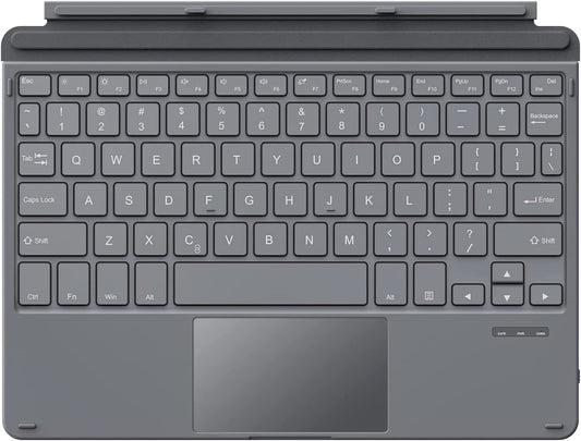 Tastatura Bluetooth compatibila cu Surface Go 3 2021/Surface Go 2 2020/Surface Go 2018, wireless, cu acumulator incorporat, gri