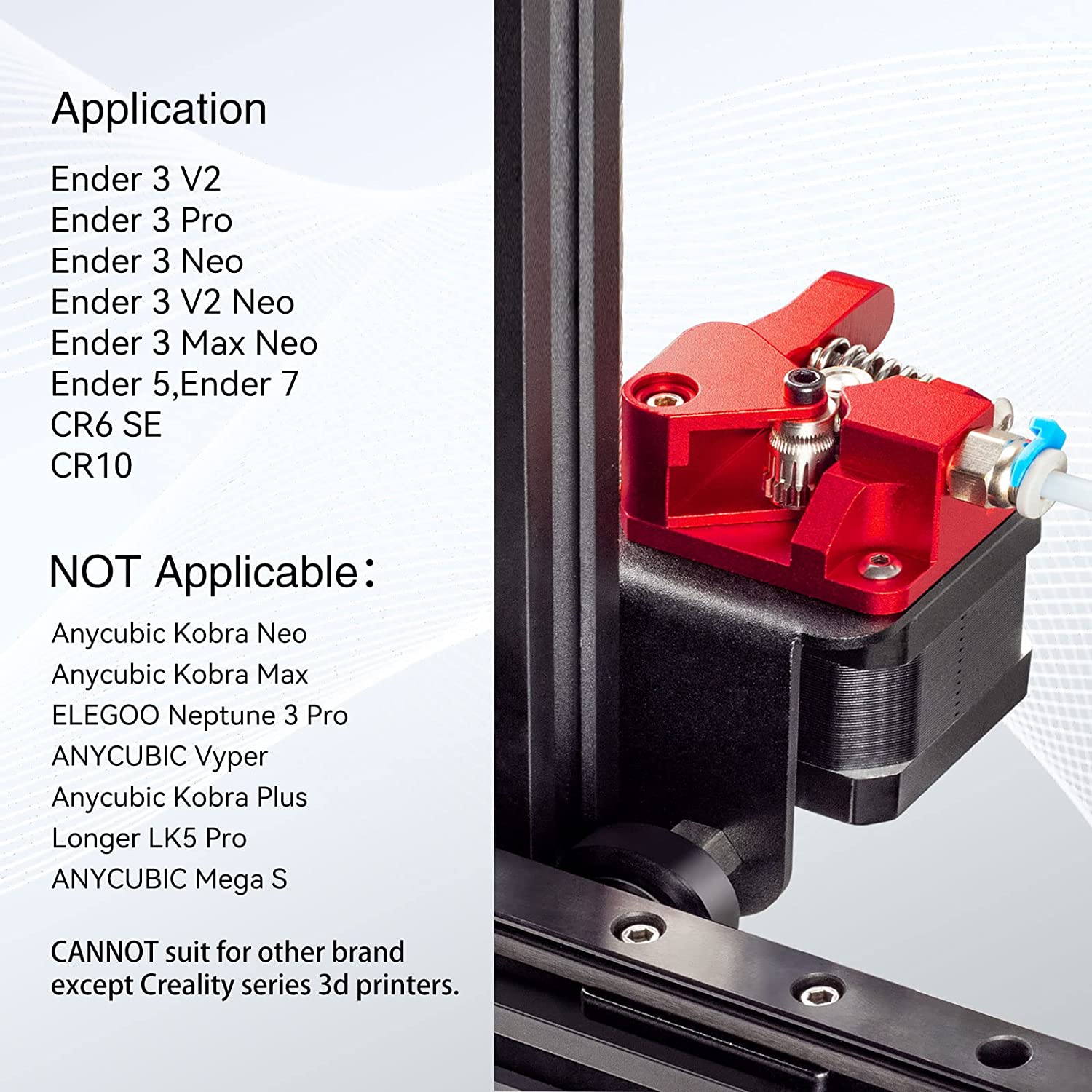 Extruder imprimata 3d, Dual Gear, din metal, cu arc de tensionare, pentru Ender 3 V2, Ender 3 Pro, Ender 3 Neo Series, Ender 5 Series, CR10, Voxelab Aquila 3D Printer, TPU acceptat