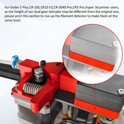 Extruder imprimata 3d, Dual Gear, din metal, cu arc de tensionare, pentru Ender 3 V2, Ender 3 Pro, Ender 3 Neo Series, Ender 5 Series, CR10, Voxelab Aquila 3D Printer, TPU acceptat