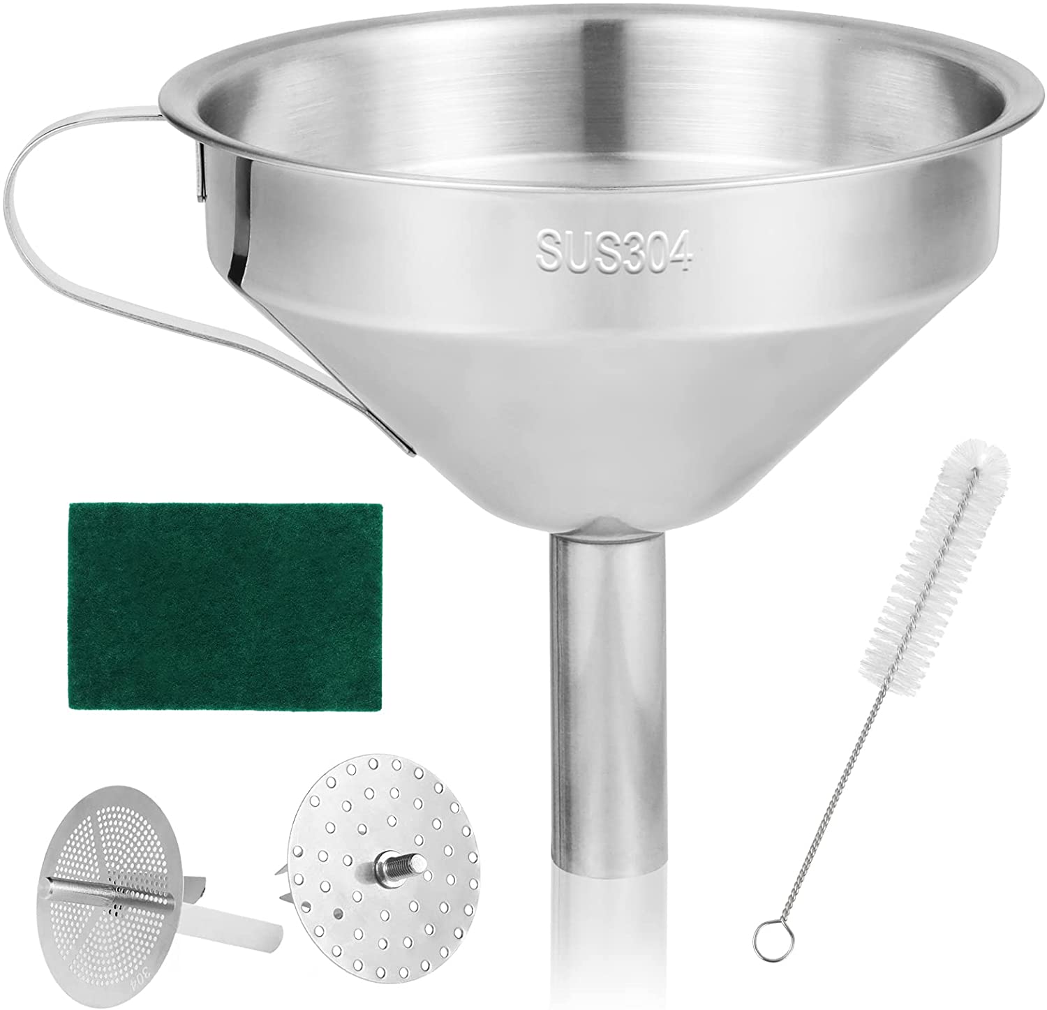 Set de palnie din otel inoxidabil cu filtru pentru rasina imprimanta 3D, cu perie de curatare si laveta abraziva, pentru Anycubic Sla/Elegoo Mars