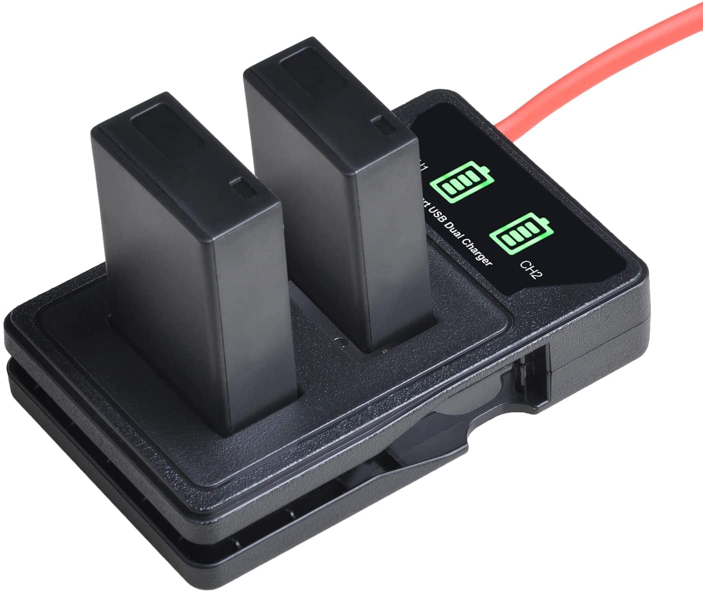 Set 2 acumulatori EN-EL20 si incarcatori cu display LCD, 1200 mAh, 7.4 V, compatibili cu Nikon EN-EL20, EN-EL20a; Nikon 1 J1, Nikon 1 J2, Nikon 1 J3, Nikon 1 S1, Nikon 1 V3, Nikon Coolpix A, Nikon 1 AW1