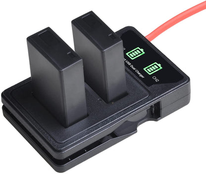 Set 2 acumulatori EN-EL20 si incarcatori cu display LCD, 1200 mAh, 7.4 V, compatibili cu Nikon EN-EL20, EN-EL20a; Nikon 1 J1, Nikon 1 J2, Nikon 1 J3, Nikon 1 S1, Nikon 1 V3, Nikon Coolpix A, Nikon 1 AW1