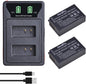 Set 2 acumulatori EN-EL20 si incarcatori cu display LCD, 1200 mAh, 7.4 V, compatibili cu Nikon EN-EL20, EN-EL20a; Nikon 1 J1, Nikon 1 J2, Nikon 1 J3, Nikon 1 S1, Nikon 1 V3, Nikon Coolpix A, Nikon 1 AW1