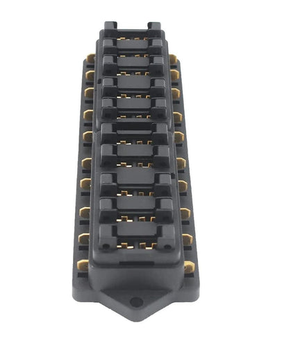 Set panou sigurante auto cu 10 iesiri, 12-32V, cu 10 sigurante auto intre 3A si 40A, cu 18 conectori auto si capac de protectie, pentru masina, rulota, barca, autoutilitara