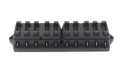 Set panou sigurante auto cu 10 iesiri, 12-32V, cu 10 sigurante auto intre 3A si 40A, cu 18 conectori auto si capac de protectie, pentru masina, rulota, barca, autoutilitara
