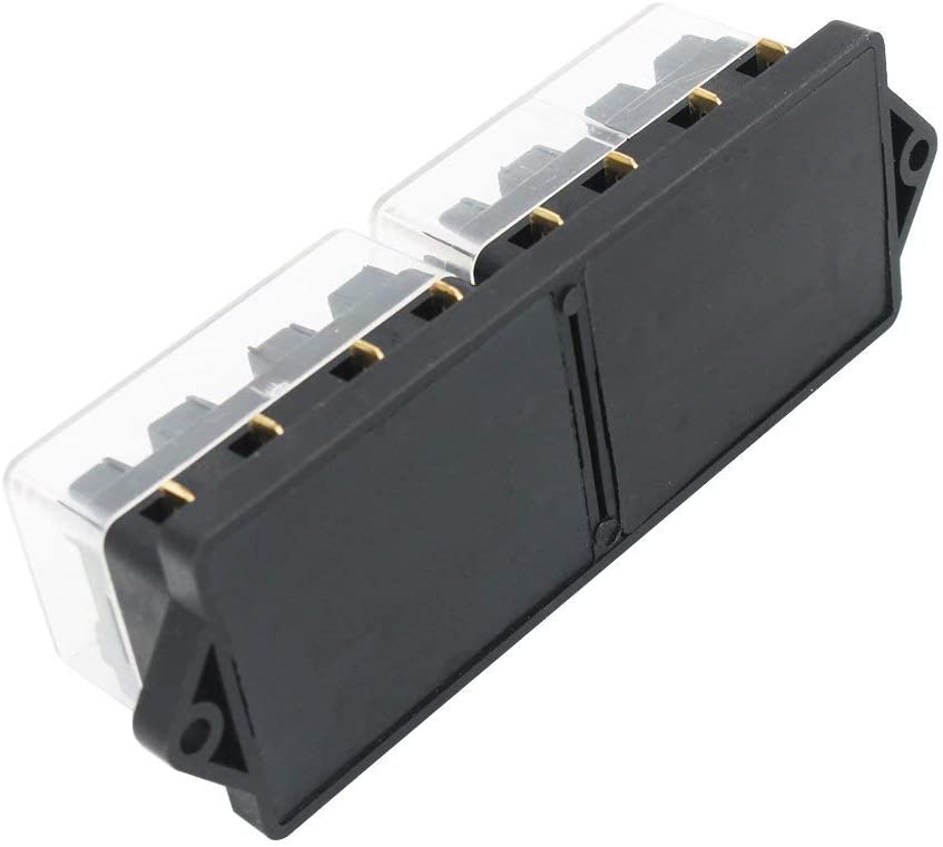 Set panou sigurante auto cu 8 iesiri, 12-32V, de la 1 la 40A, cu 10 sigurante intre 3 si 40A, cu 16 conectori auto si capac de protectie, pentru masina, barca, rulota, autoutilitara