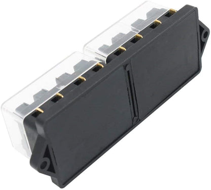 Set panou sigurante auto cu 8 iesiri, 12-32V, de la 1 la 40A, cu 10 sigurante intre 3 si 40A, cu 16 conectori auto si capac de protectie, pentru masina, barca, rulota, autoutilitara
