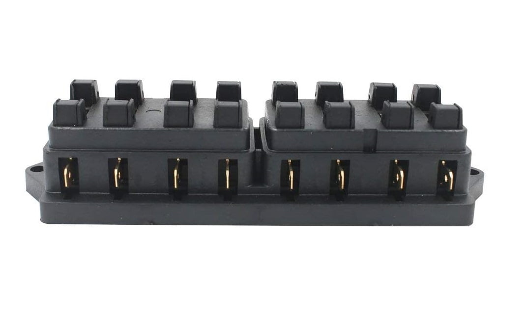 Set panou sigurante auto cu 8 iesiri, 12-32V, de la 1 la 40A, cu 10 sigurante intre 3 si 40A, cu 16 conectori auto si capac de protectie, pentru masina, barca, rulota, autoutilitara