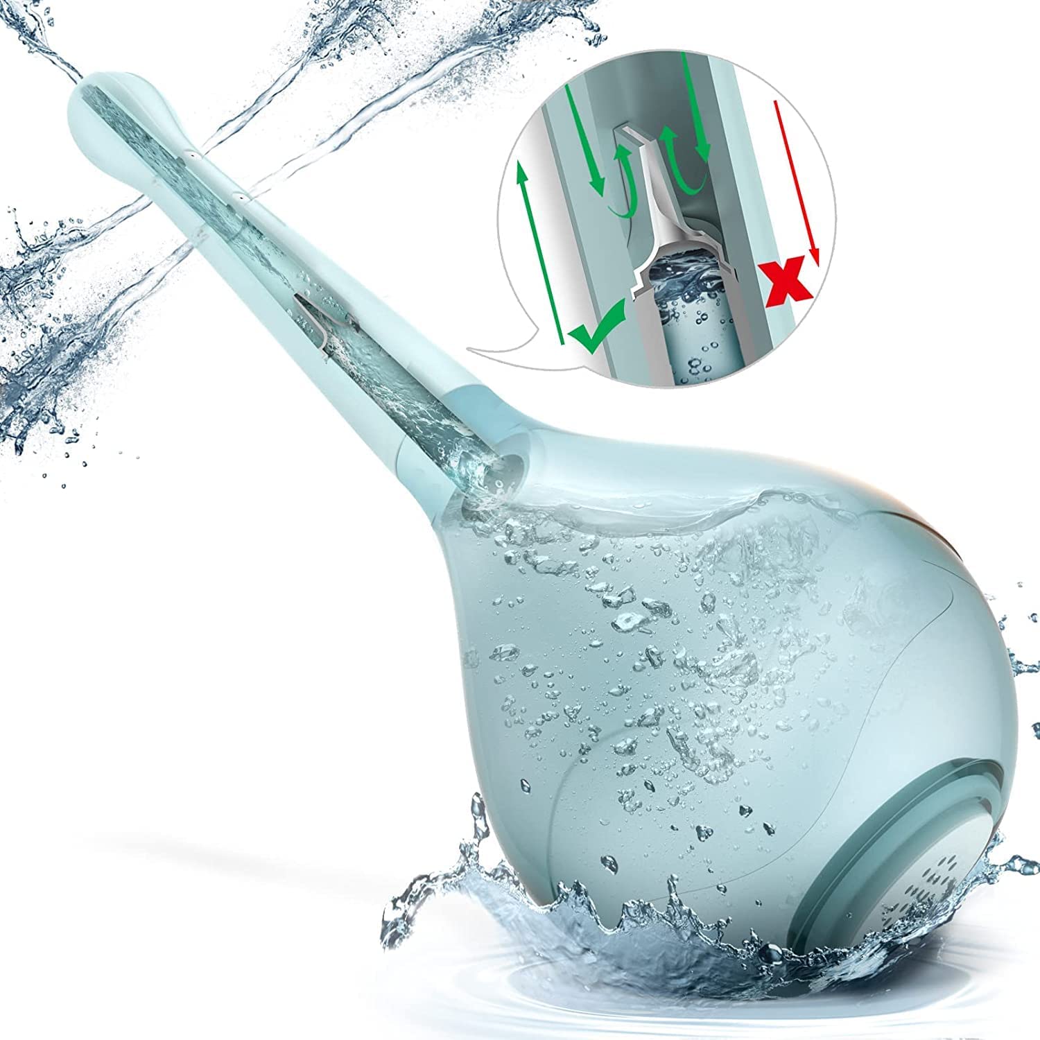Irigator intim pentru pentru dus anal si vaginal, 150 ml, sistem anti-reflux, cap cu 5 duze, design ergonomic, pentru igiena intima