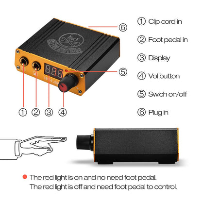Sursa de alimentare LCD pentru aparat de tatuat, 23W 18V, voltaj reglabil, cu carcasa metalica, dimensiuni reduse, Atomus