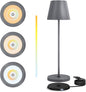 Lampa de masa LED, temperatura reglabila 2700-6000 K, cu buton cu touch, incarcare wireless, dimabila, impermeabila IP54, pentru restaurant, casa, gradina, bar